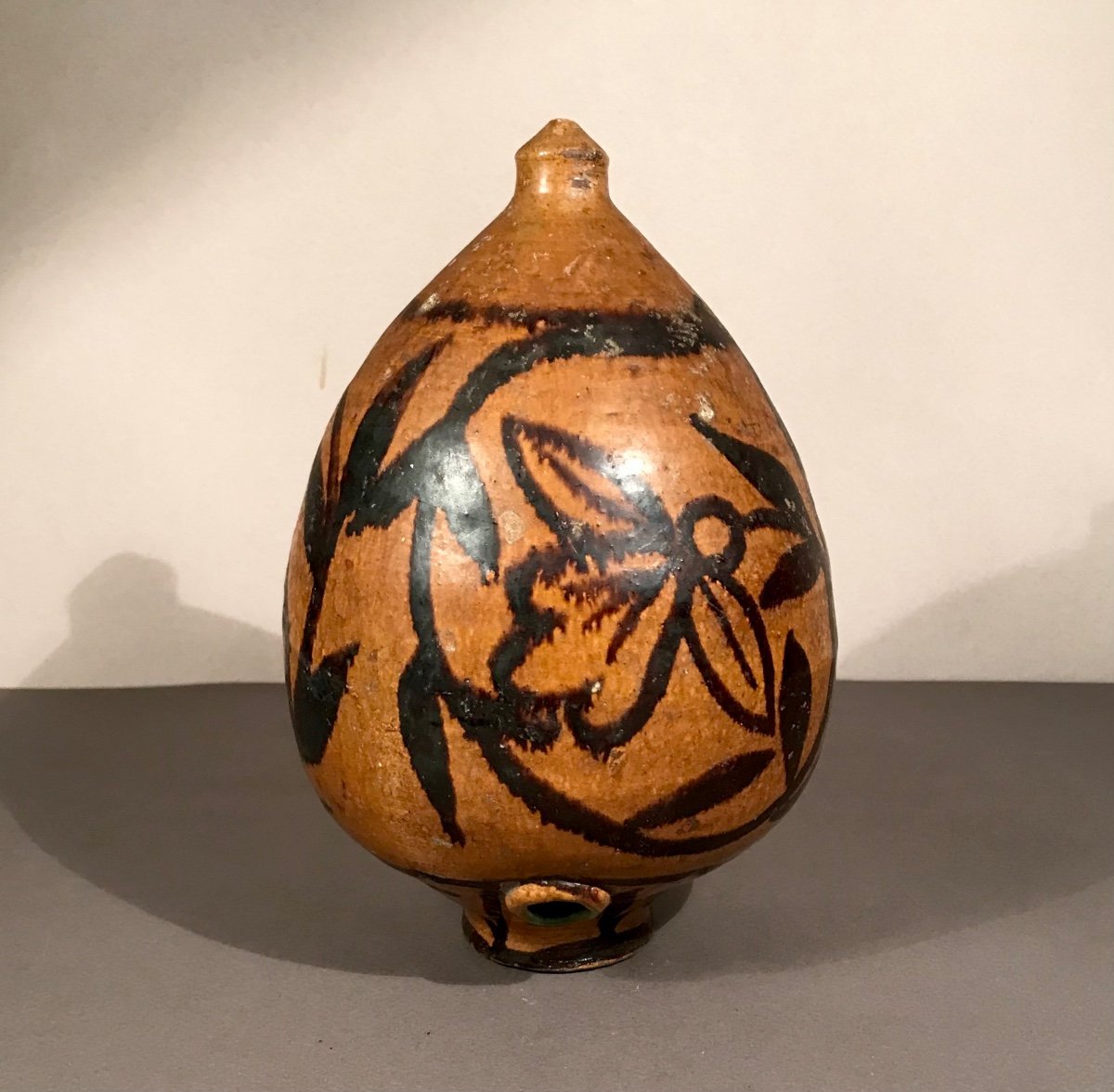 Decorative Arts 19th Southern Europe Mediterranean Basin Iran Oil Amphora Floral Decor-photo-4