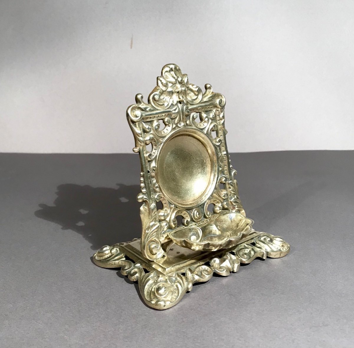 Decorative Arts Clockmaking 19th Century Watch Holder/ring Sizer Gilt Bronze Baroque Rococo 1860/1880-photo-3