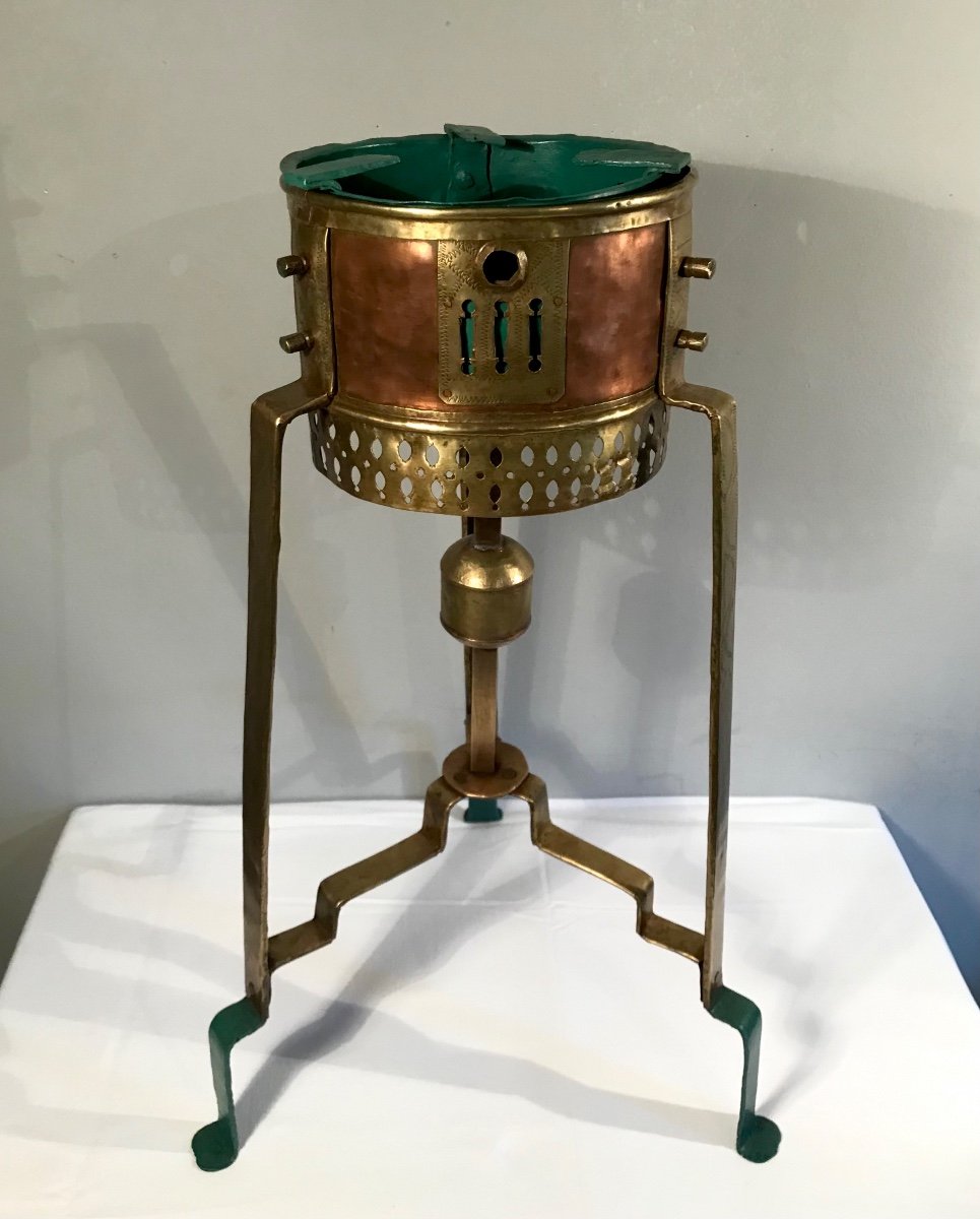 Orientalism Islamic Art Brazier Majmar Nineteenth Copper Brass Metal Berber North Africa-photo-3