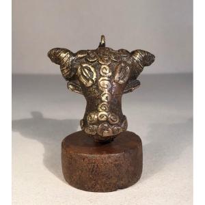 Akan Baoulé-ashanti Togo/ghana/ivory Coast Early Arts Buffalo Head Bronze Lost Wax 20th