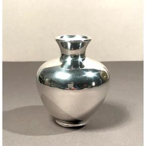 Art-deco Porcelain And Silver Vase 1000/1000 Germany Design 20th Century Engraved Lion Mark 