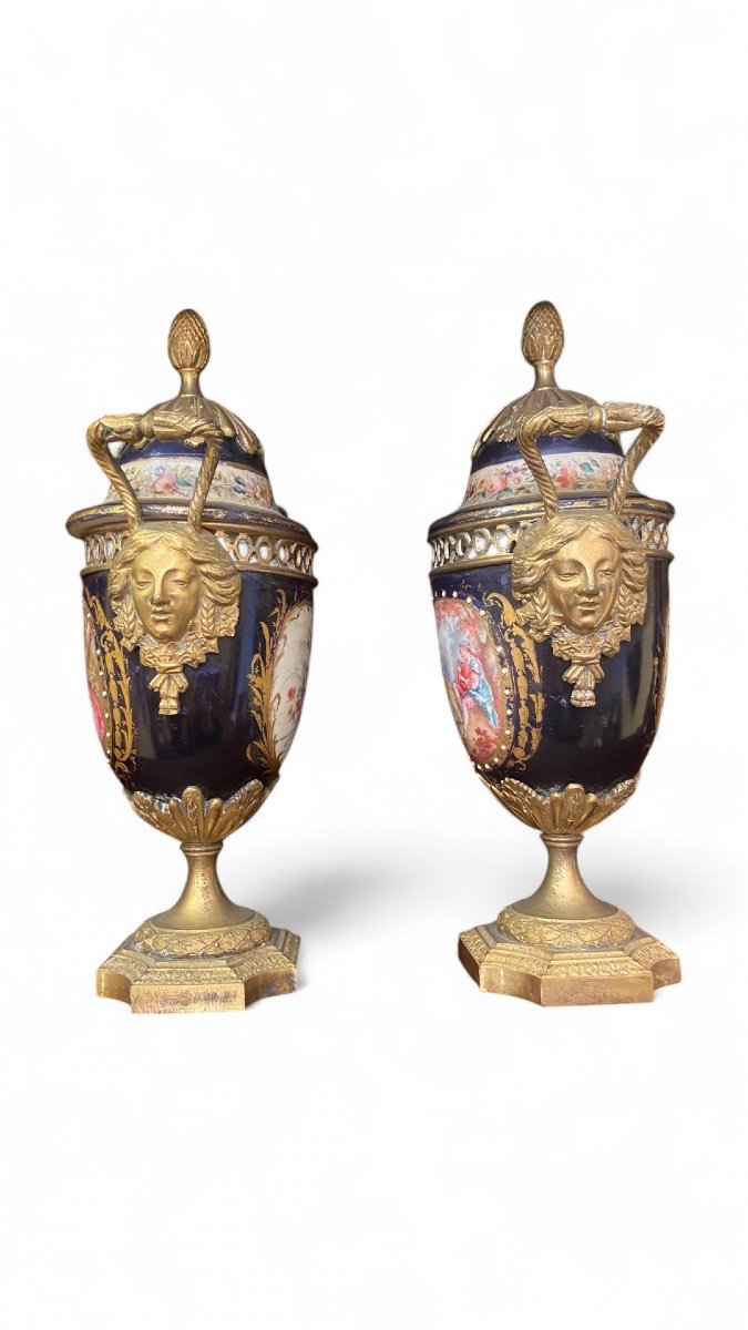 Paire de Vases de Sèvres - 19ème Siècle XIX--photo-1