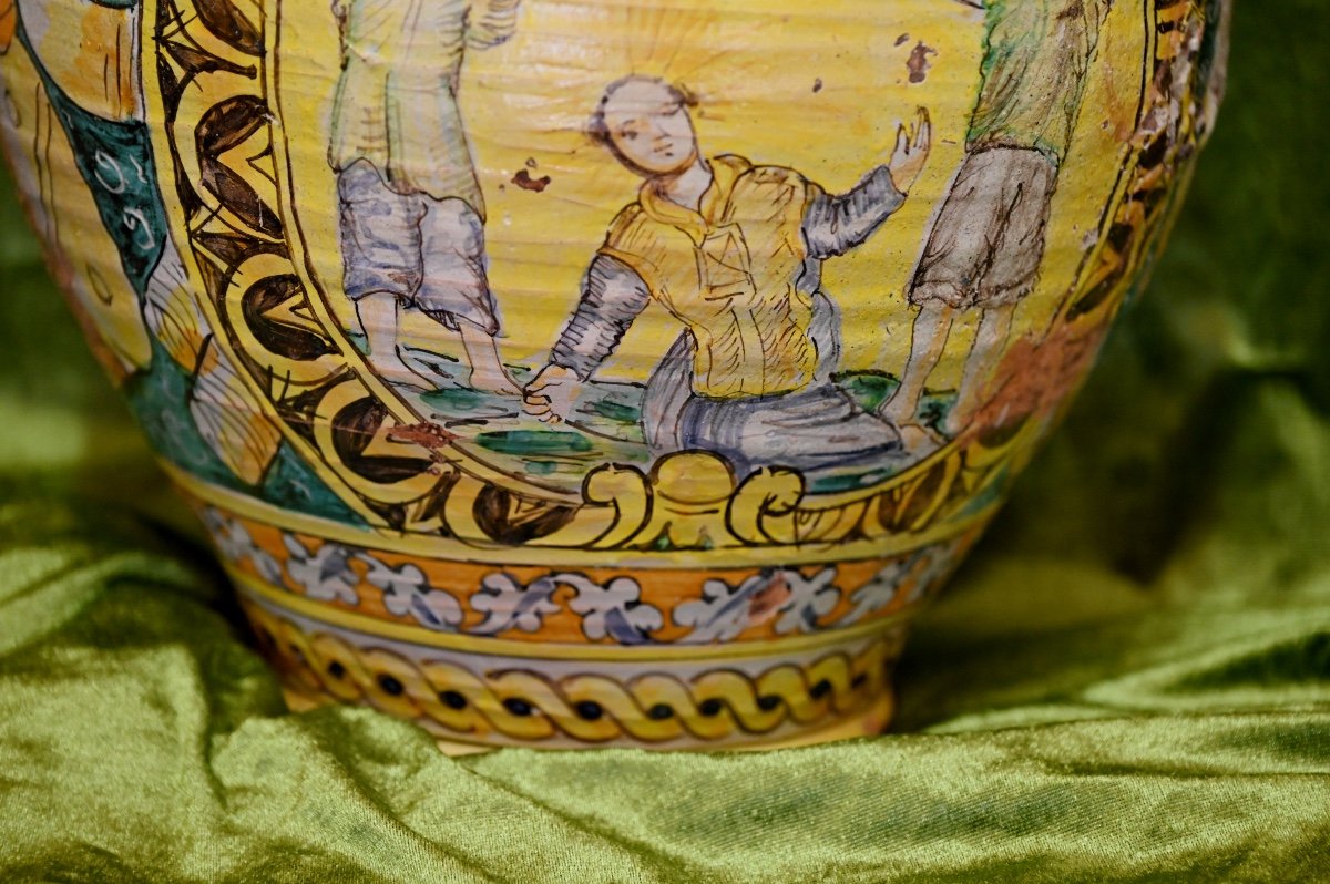 Sicilian Majolica Bowl Vase -xix Century -photo-4