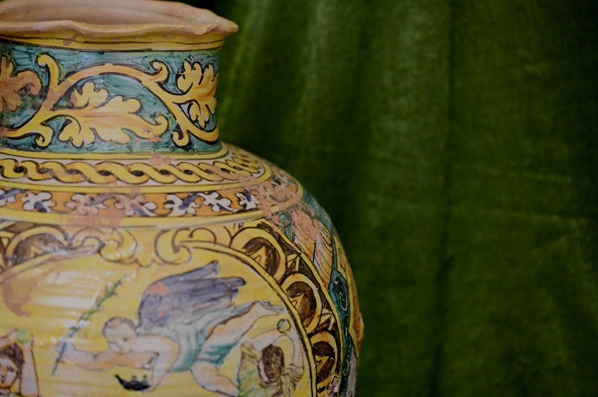 Sicilian Majolica Bowl Vase -xix Century -photo-5