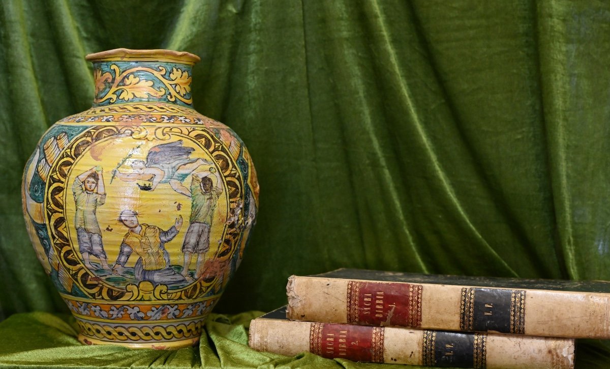 Sicilian Majolica Bowl Vase -xix Century -photo-6