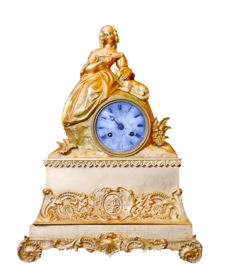 Gilded Bronze Clock. France,  19th Century-photo-4