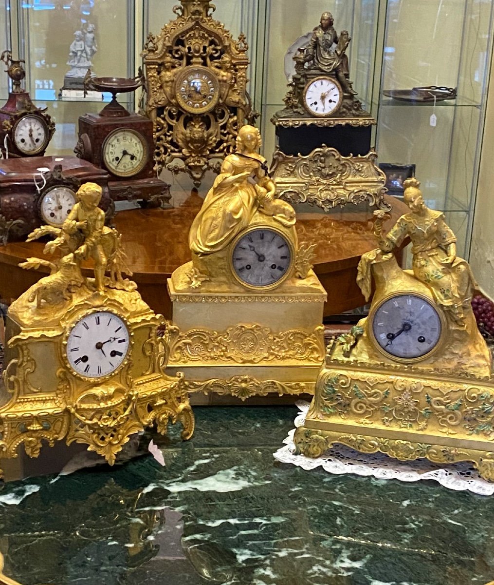 Gilded Bronze Clock. France,  19th Century-photo-3