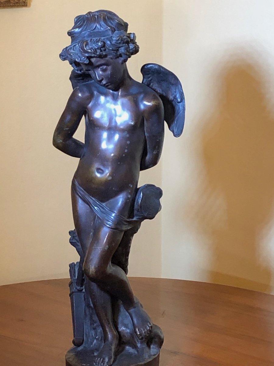 Denise Delavigne “cupid Bound” - Bronze Sculpture. France,  20th Century-photo-2