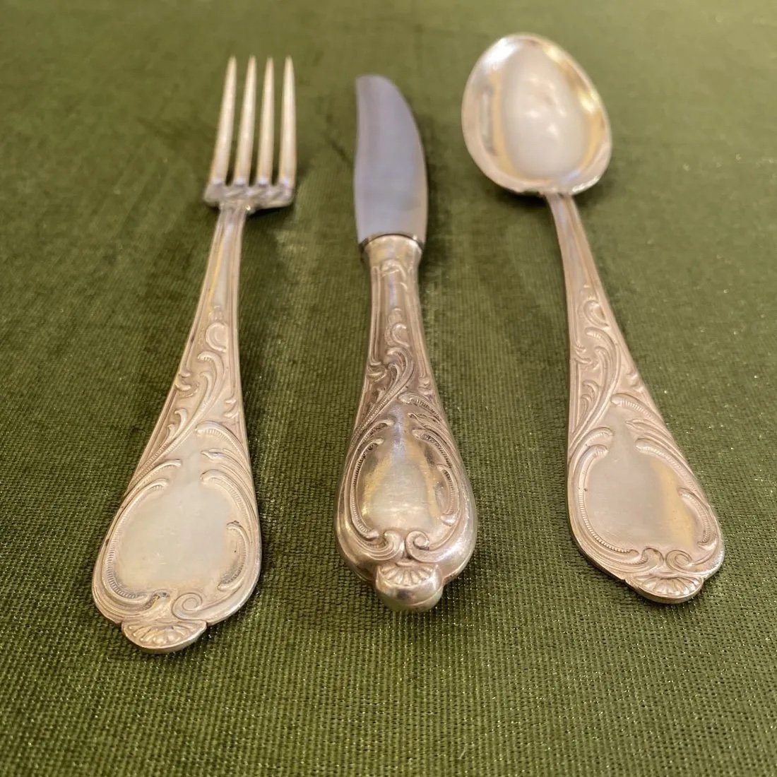 Large Cutlery Set For 12 Place Settings ( 118 Pieces). Koch&bergfeld, Bremen, 20th Century-photo-2