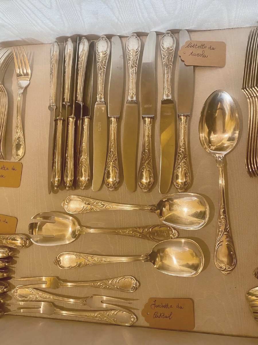 Large Cutlery Set For 12 Place Settings ( 118 Pieces). Koch&bergfeld, Bremen, 20th Century-photo-8