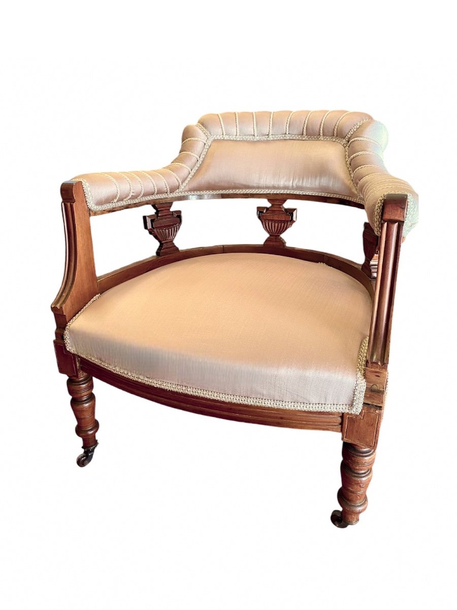 Fauteuil En Acajou d'époque édouardienne-photo-3