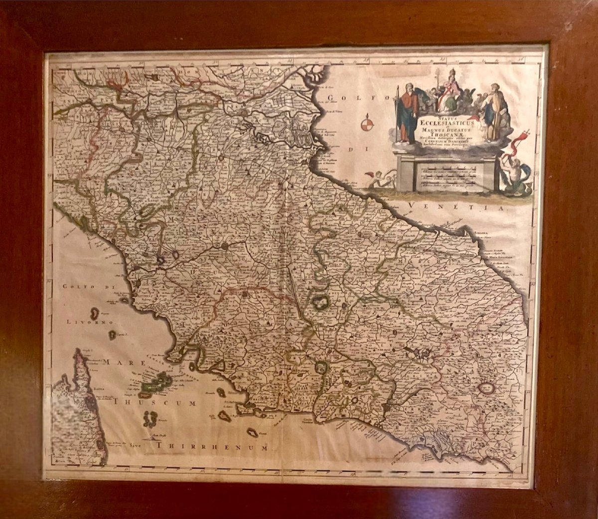 Rare Carte Géographique De l'état Pontifical Et Du Grand-duché De Toscane. Corneille II Dancker-photo-2