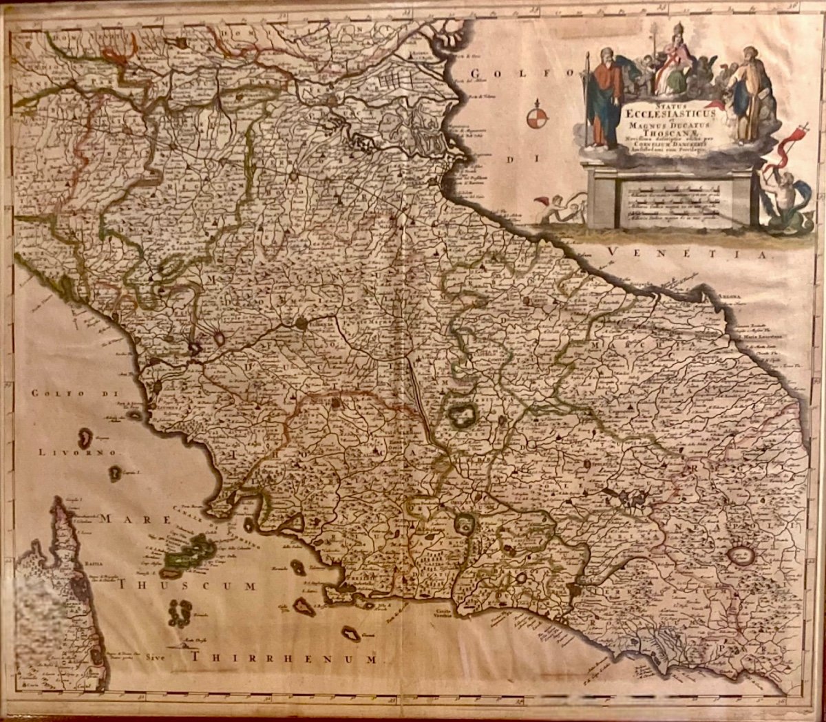 Rare Carte Géographique De l'état Pontifical Et Du Grand-duché De Toscane. Corneille II Dancker