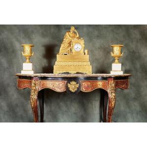 Boulle Table In Ebony -france, Napoleon III Period-