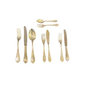 Large Cutlery Set For 12 Place Settings ( 118 Pieces). Koch&bergfeld, Bremen, 20th Century