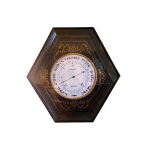 Wall Barometer Hexagonal, Wurtel à Paris. XIX Century