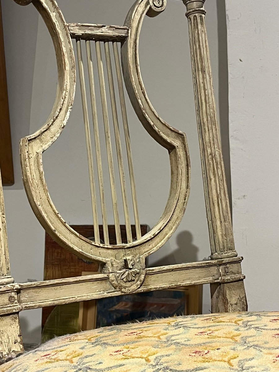 Pair Of Louis XVI Period Lyre Back Chairs-photo-2