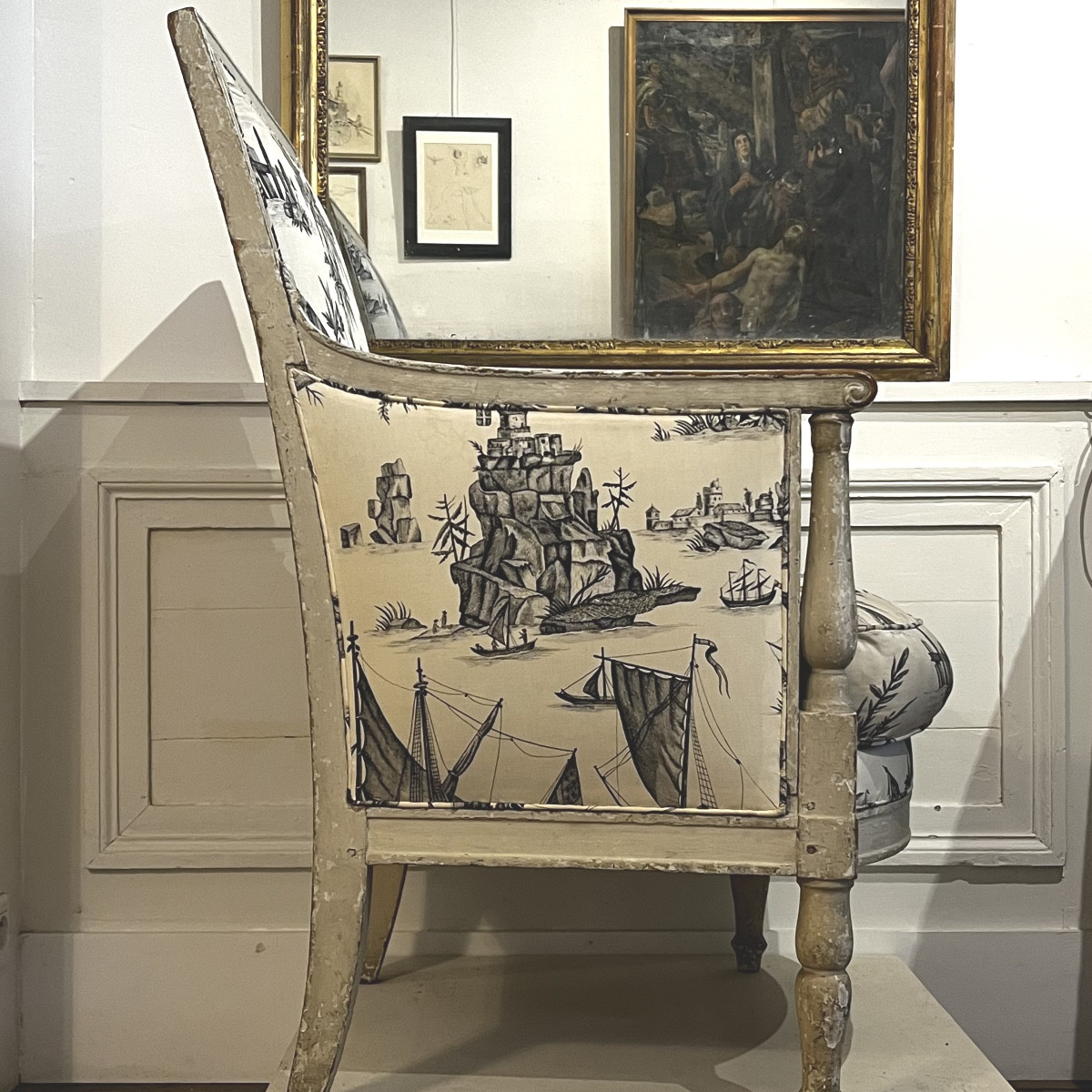 Bergère Directoire, Provenant Du Château De Fontainebleau.-photo-5