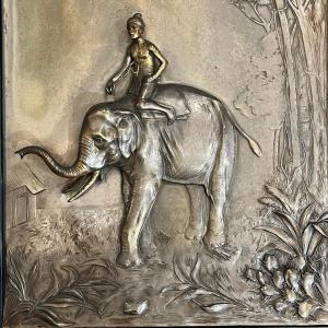 Les Indes, Plate Decorated With A Mahout By Wmf.