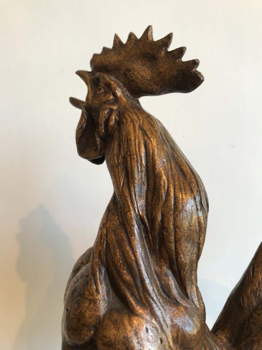 Émile Laporte Bronze Sculpture Animalière Coq XIXème siècle Parfait État-photo-4
