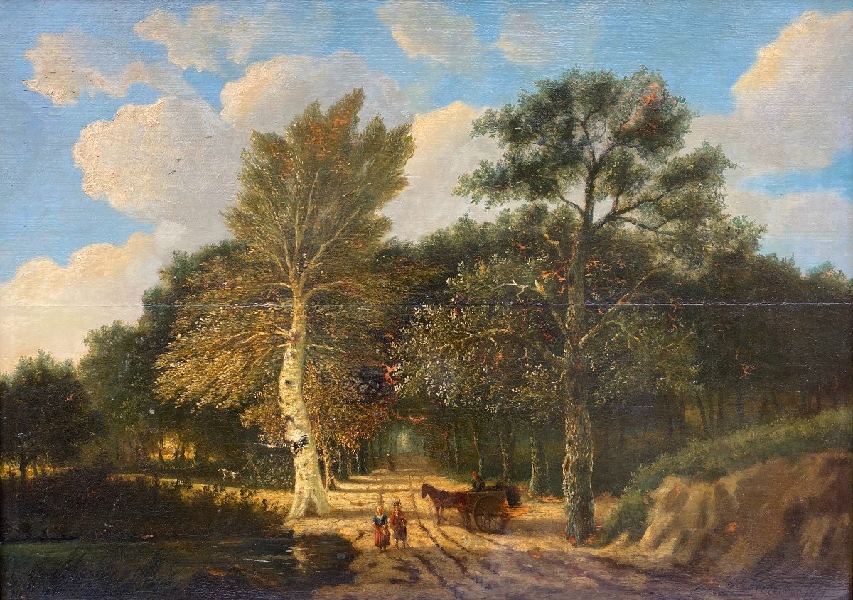 Johannes Albertus Hesterman Landscape Countryside Holland Netherlands Oil On Panel 1879