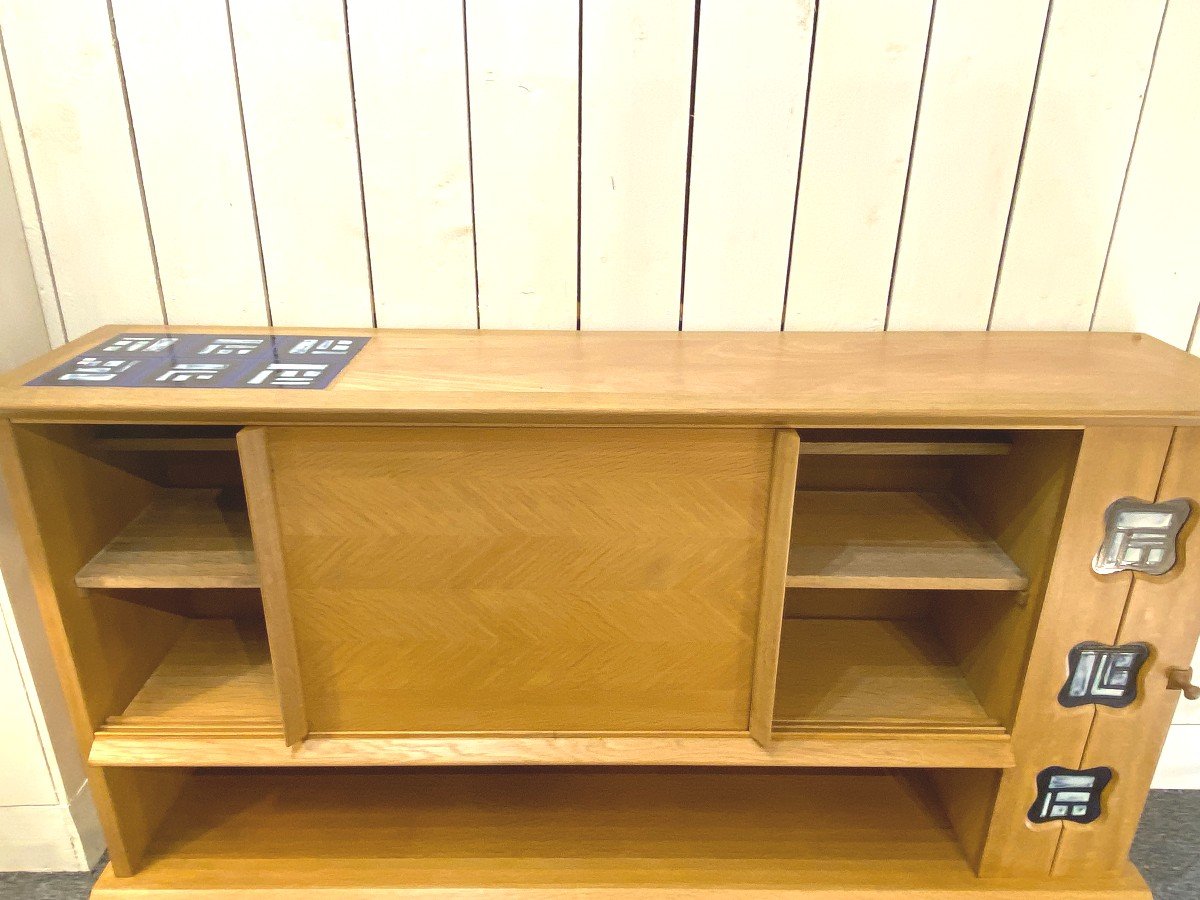 Guillerme Et Chambron Ceramic Oak Sideboard 1950 France-photo-2