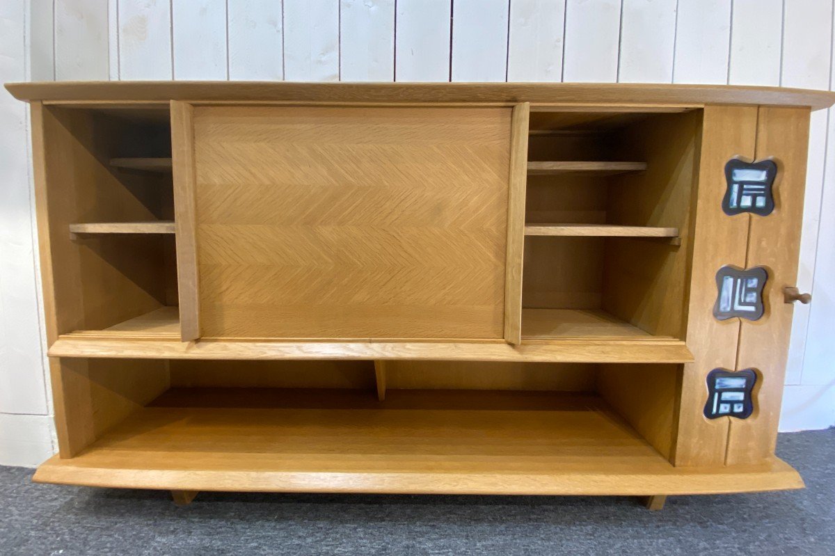 Guillerme Et Chambron Ceramic Oak Sideboard 1950 France-photo-6