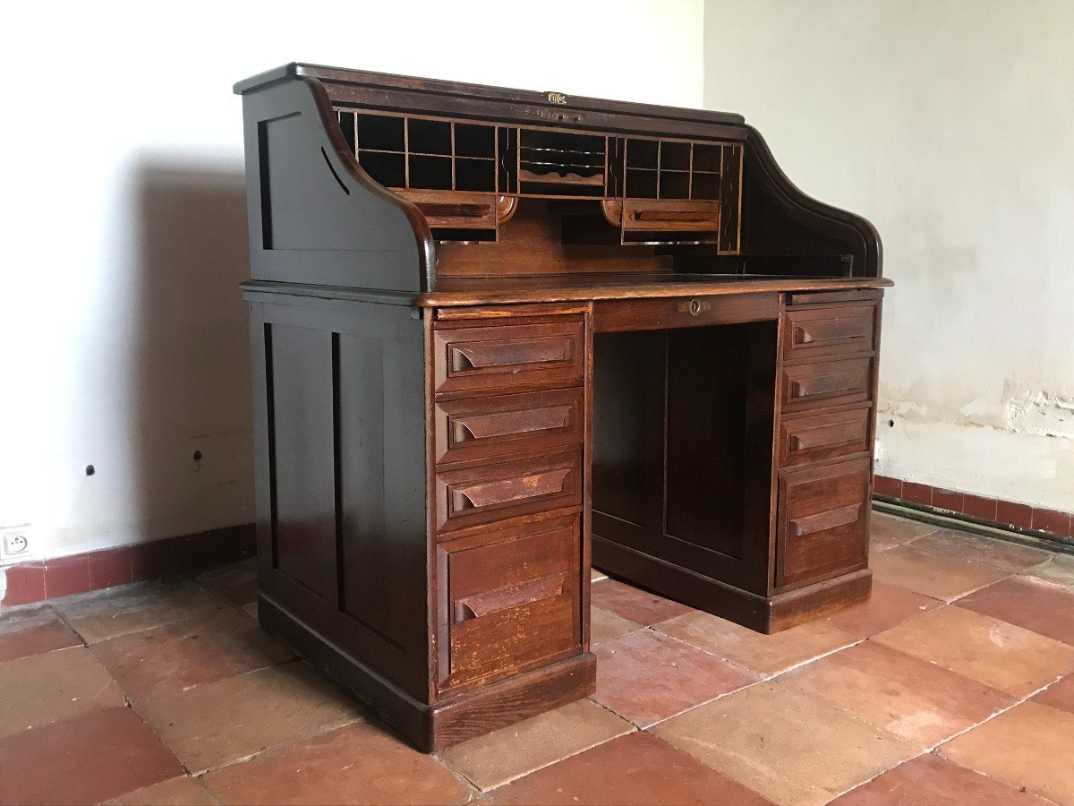 American Desk Circa 1900/1920 Cutler & Son Oak -photo-2