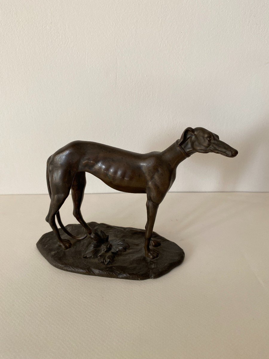 19th Century Bronze Animal Greyhound (in Le Goût De Barye)-photo-4