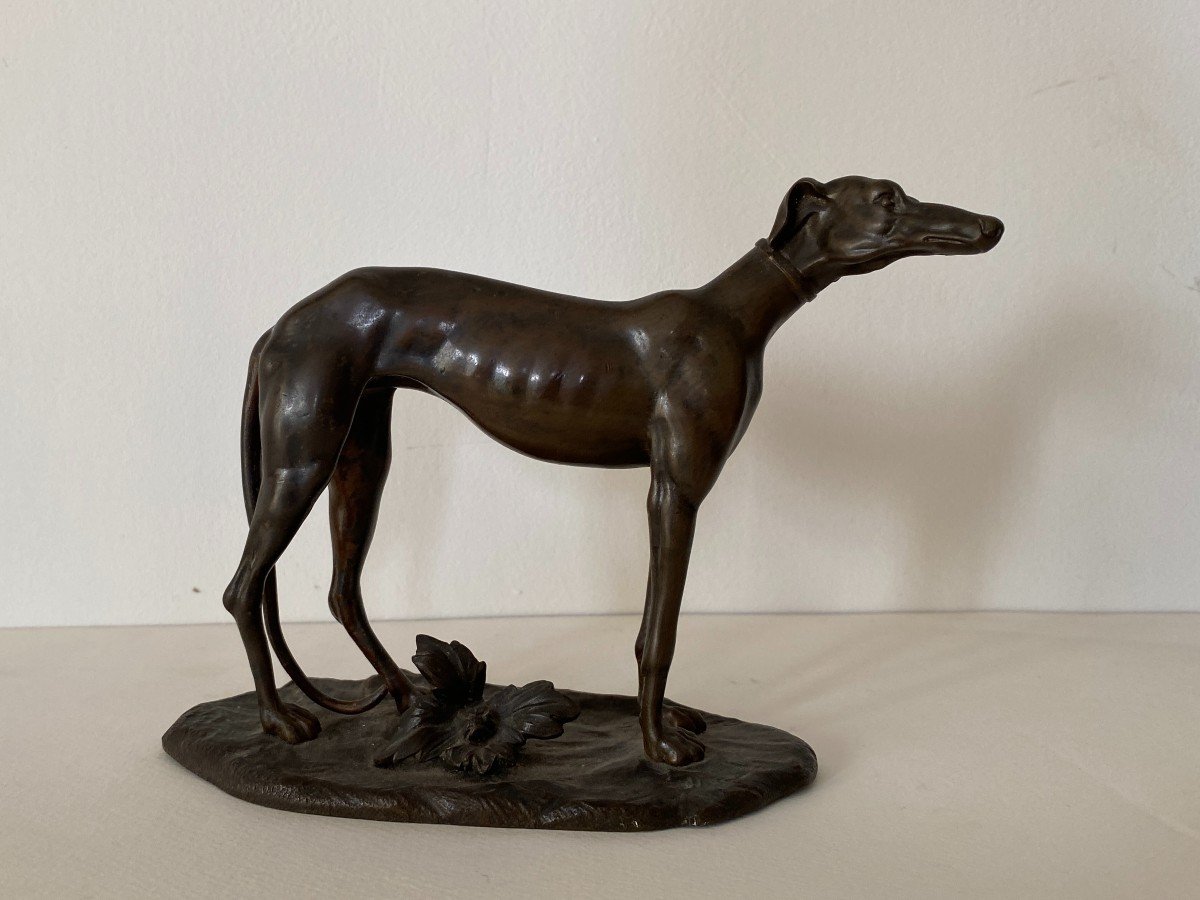 19th Century Bronze Animal Greyhound (in Le Goût De Barye)