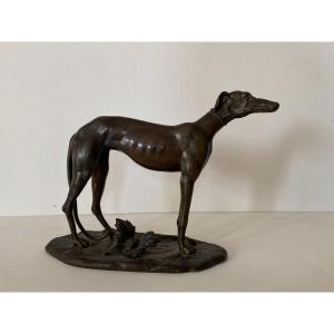 Lévrier Bronze Animalier XIXème Siècle (dans Le Goût De Barye)