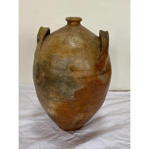 19th Century Stoneware Oil Jar (large Dimensions) France (see Stamp)