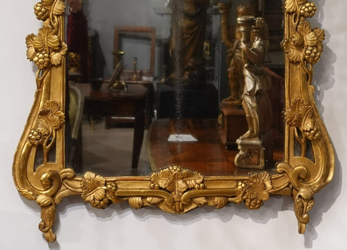 Provençal Mirror In Gilded Wood, 18th Century-photo-4