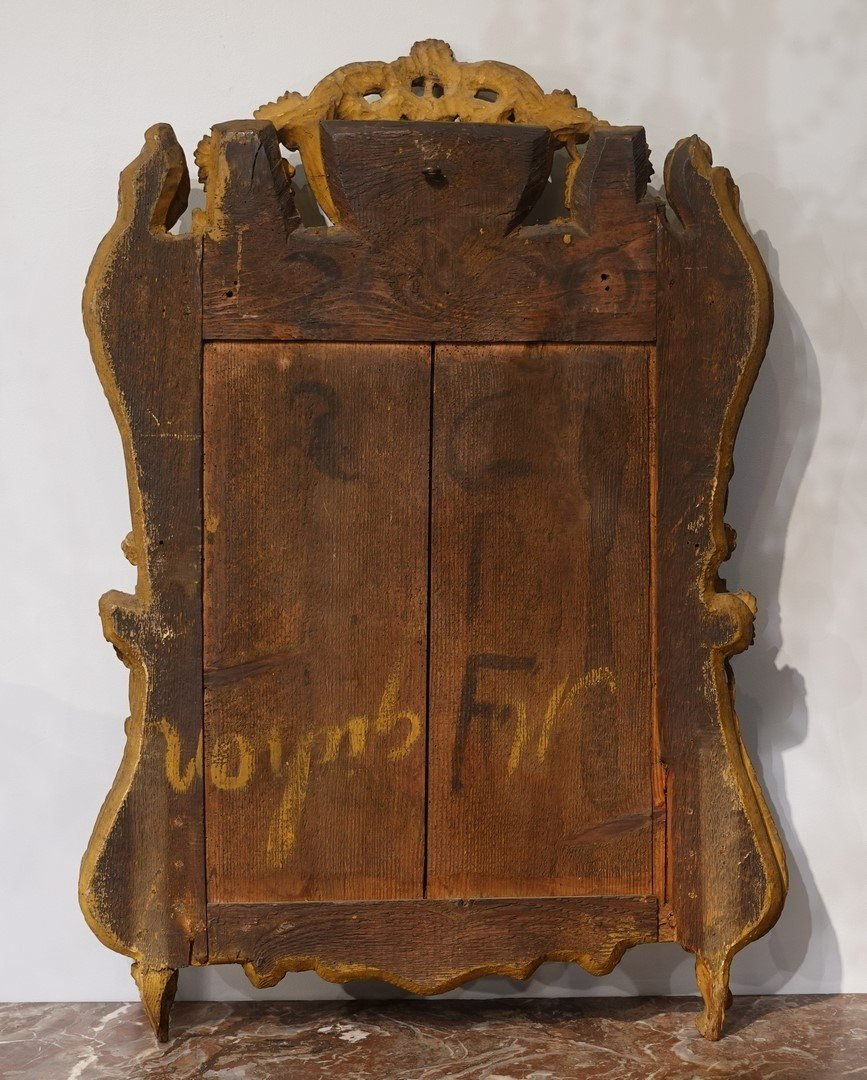 Miroir provençal en bois doré d'époque XVIII° -photo-2