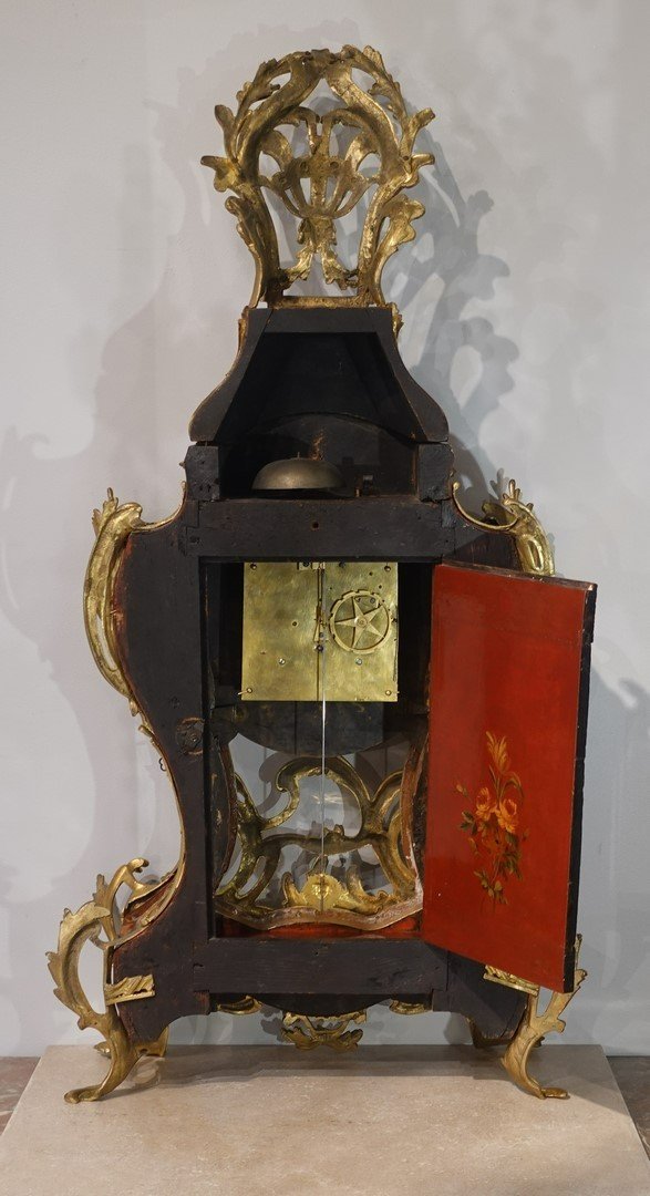 Cartel et sa console d'époque Louis XV signé Vallette à Paris-photo-7