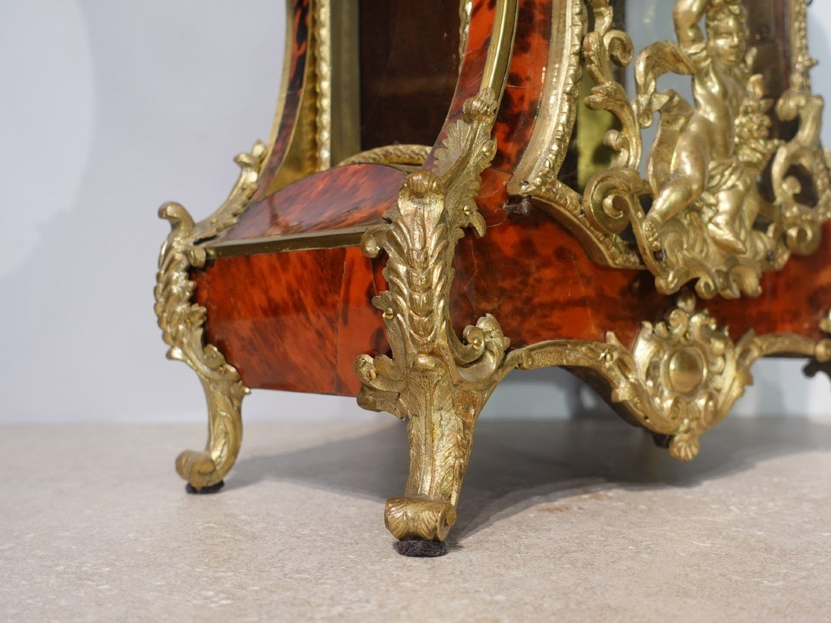 Small Louis XV Cartel In Tortoiseshell And Gilded Bronze Barat à Paris-photo-2