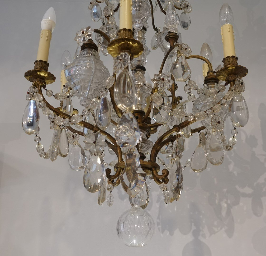 19th Century Crystal And Bronze Chandelier-photo-5