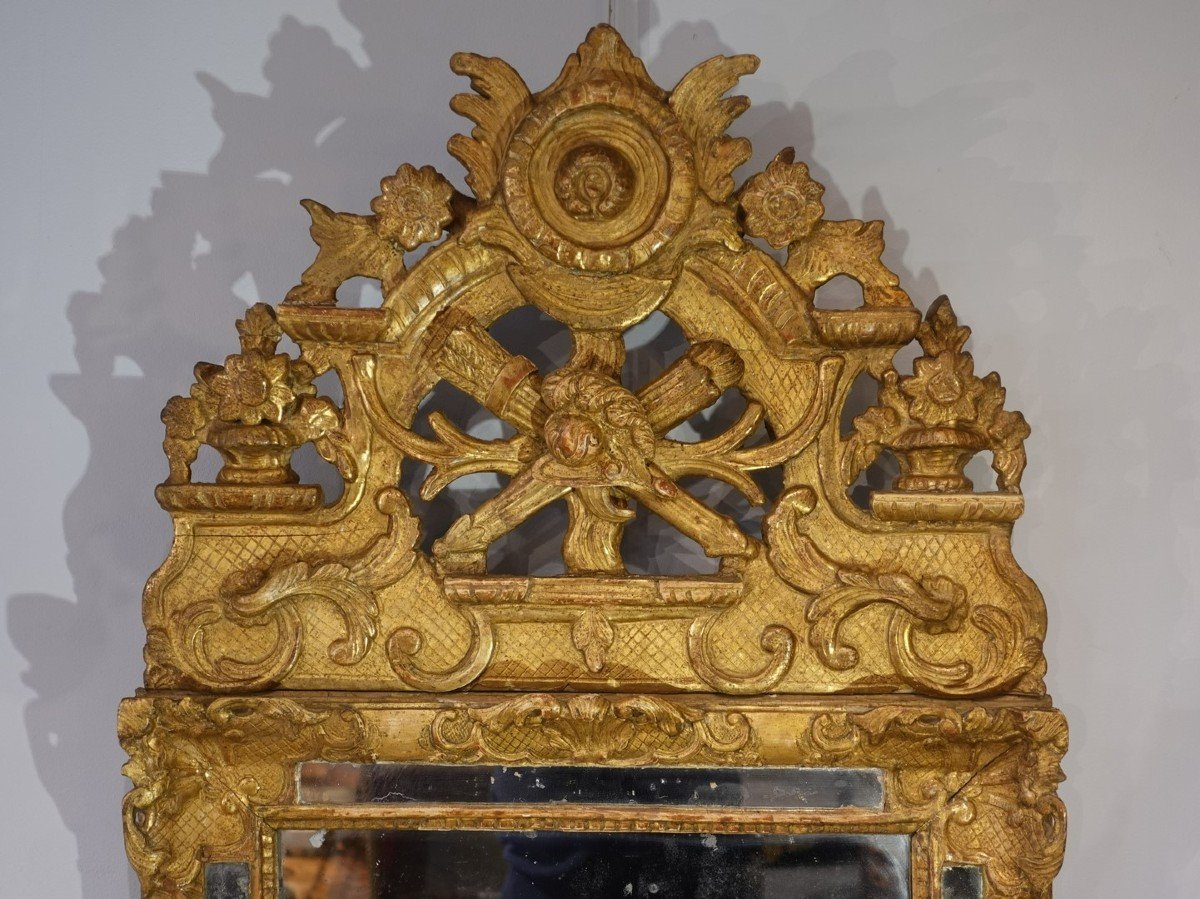 Miroir en bois doré d'époque Régence-photo-2
