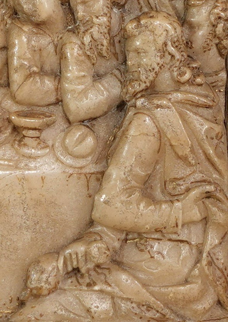 Bas-relief In Alabaster ''la Cène'' - Monogram Ve - Mechelen XVII°-photo-4