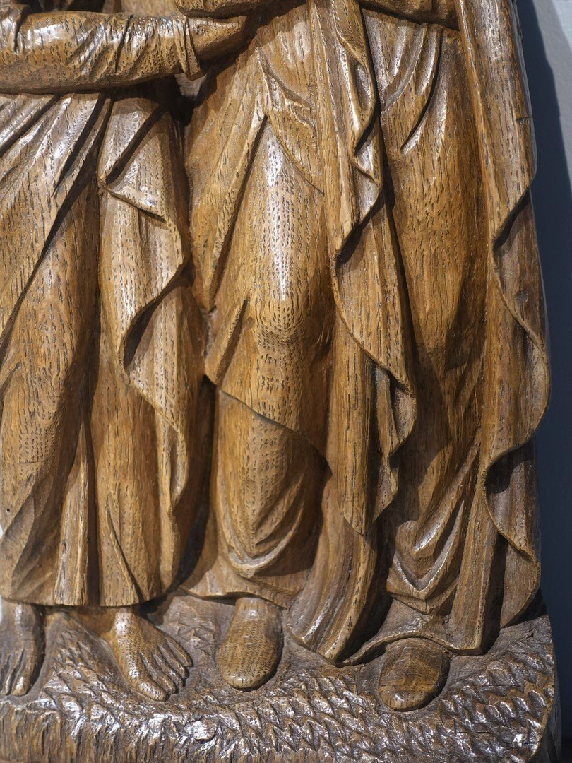 Saint Jean et Vierge de Calvaire en chêne – Flandres -  début XVI°-photo-3