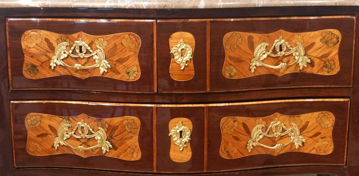18th Century Marquetry Chest Of Drawers-photo-1