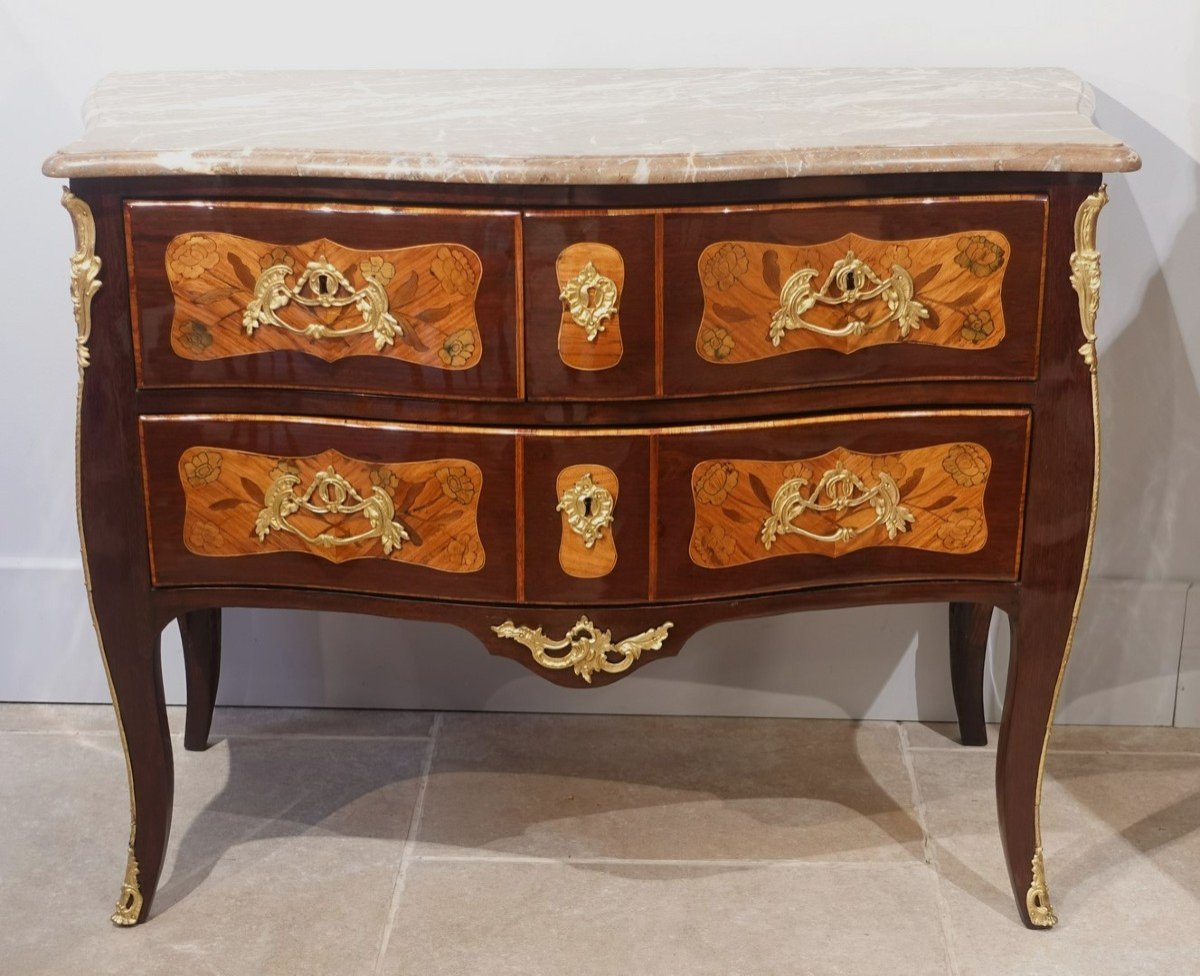 18th Century Marquetry Chest Of Drawers