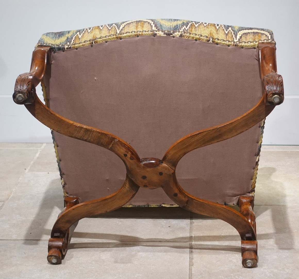 Grand fauteuil en noyer d'époque Louis XIV-photo-6