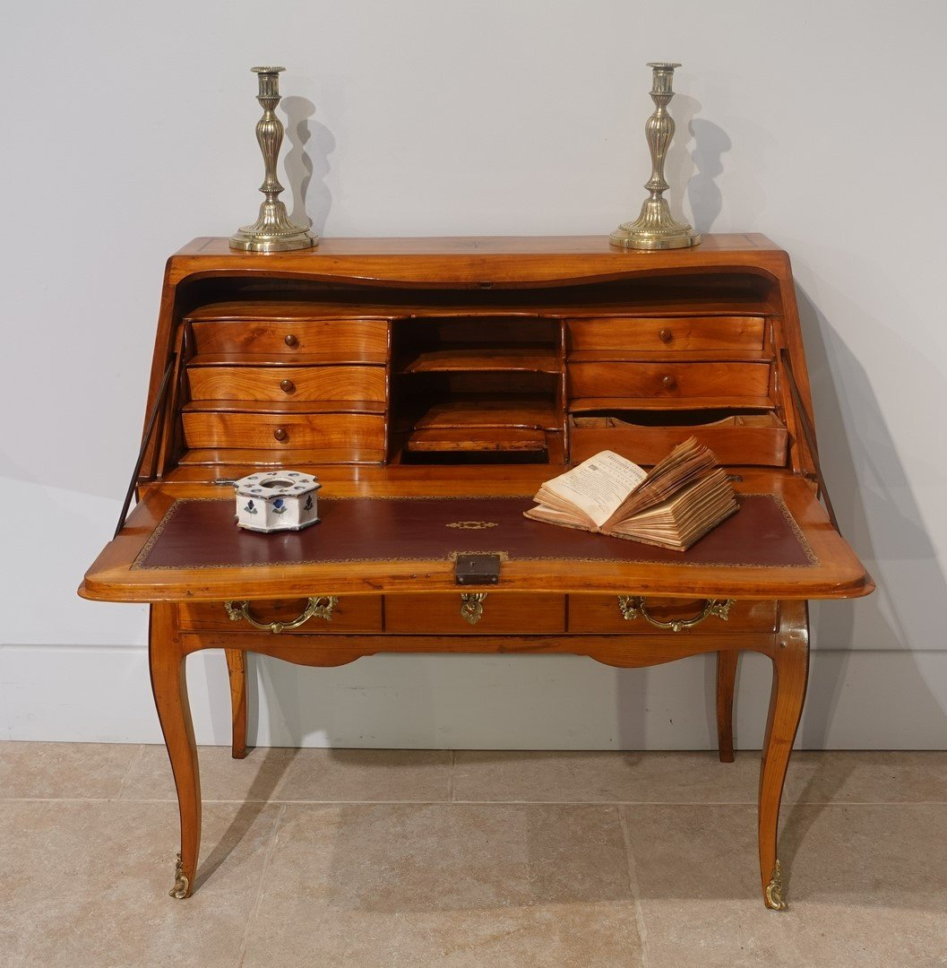 Bureau dos d'âne ou bureau de pente Louis XV d'époque XVIII°-photo-3