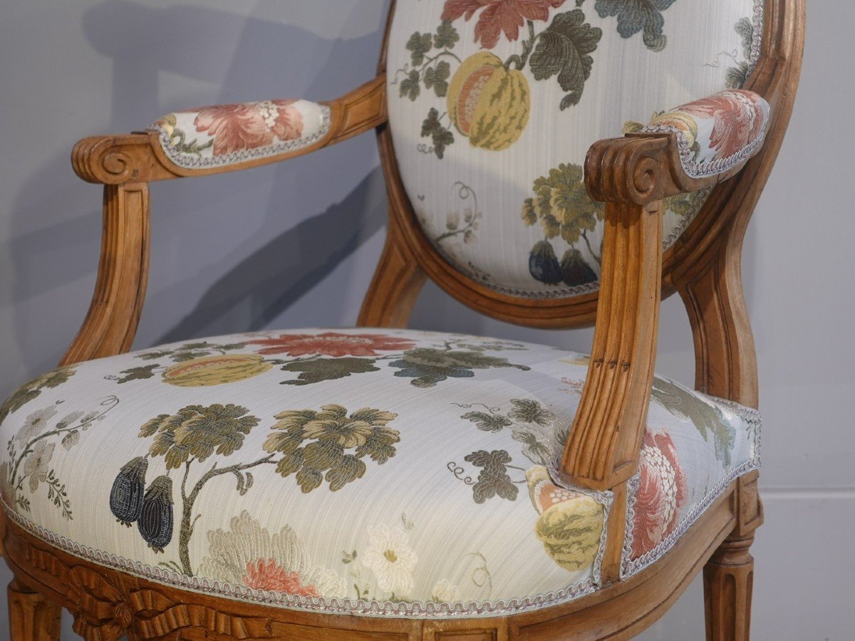 Suite Of Four Louis XVI Armchairs Stamped F. Lapierre In Lyon -photo-5