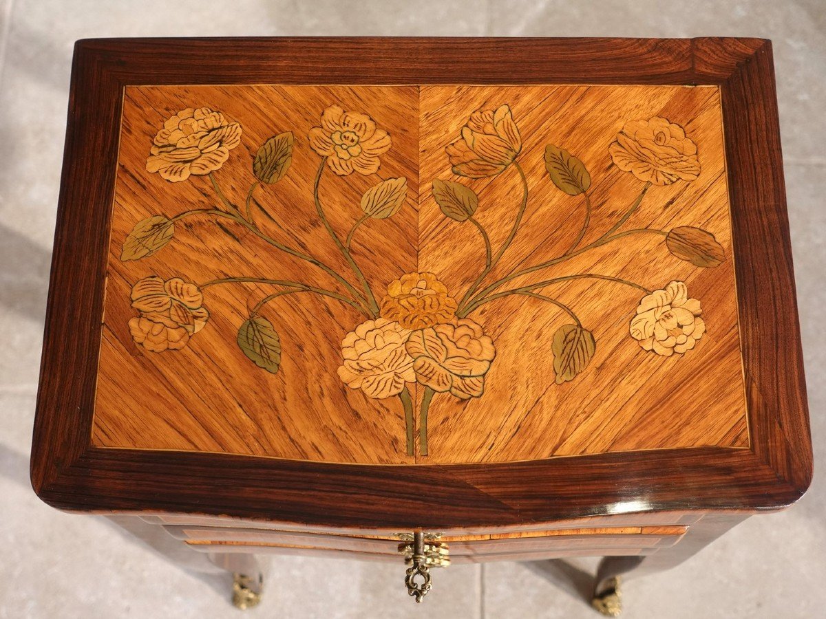 18th Century Marquetry Chiffonniere Table-photo-4