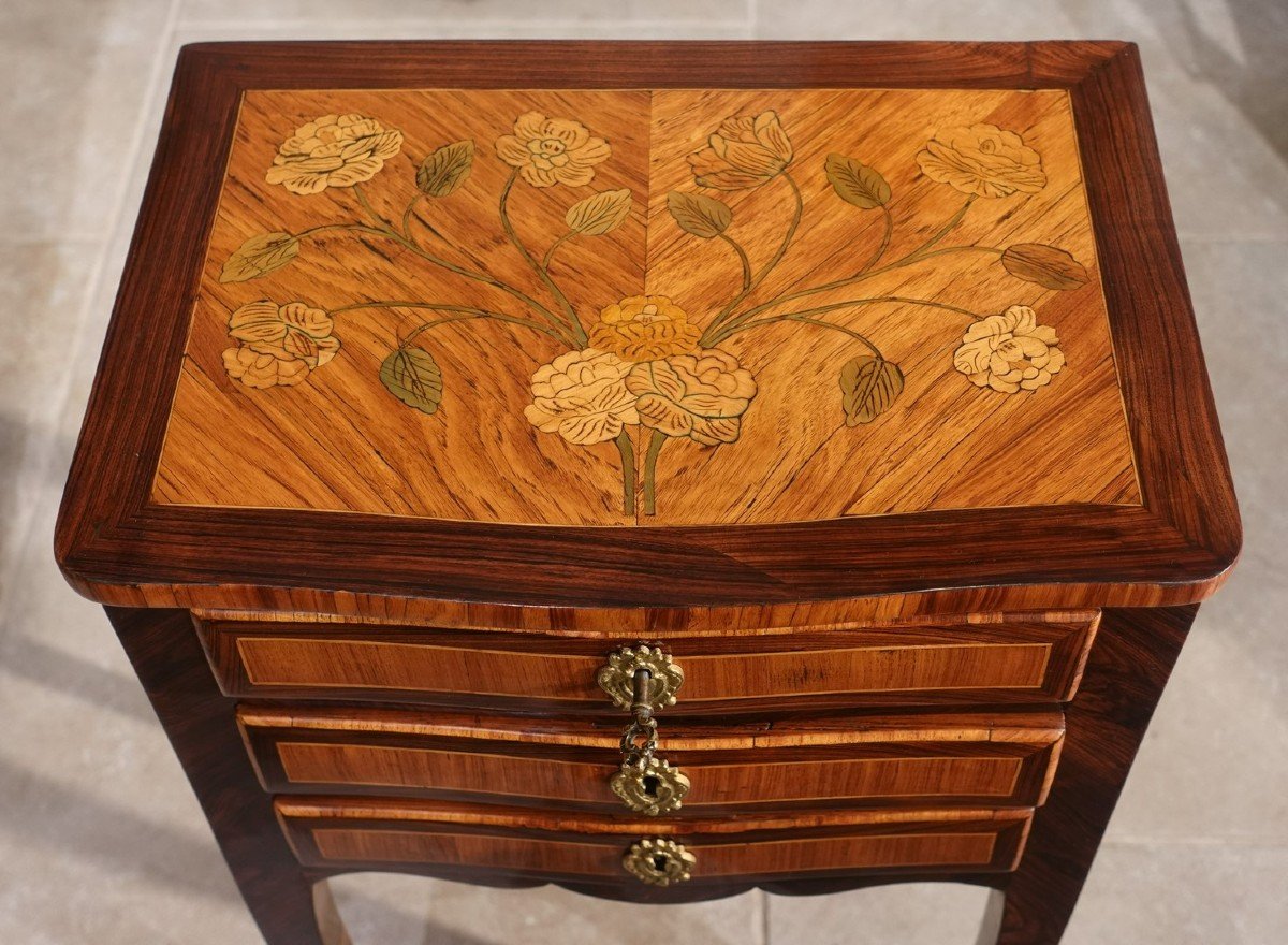 18th Century Marquetry Chiffonniere Table-photo-3