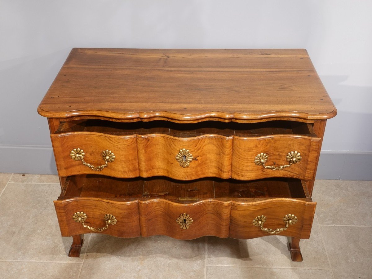 Commode sauteuse en noyer d'époque XVIII°-photo-3