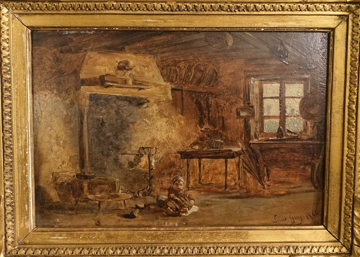 Louis Guy (1824-1888) – Oil On Wood – Lyon School -photo-2