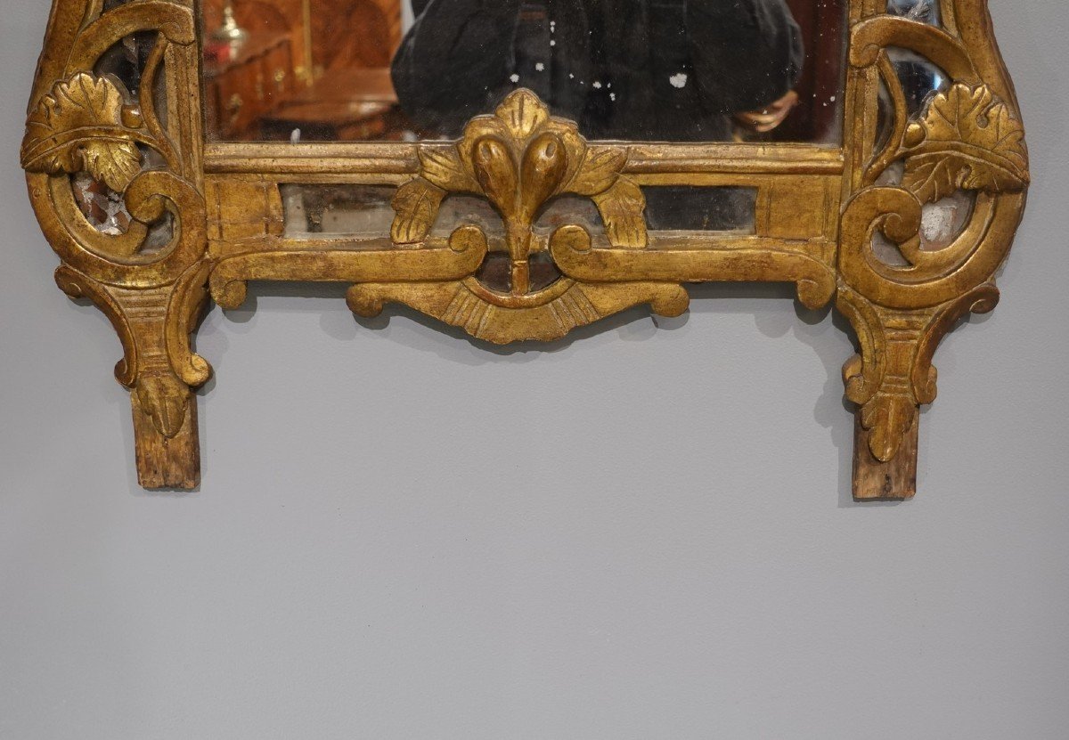 Miroir Provençal Louis XV en bois doré d'époque XVIII° -photo-4